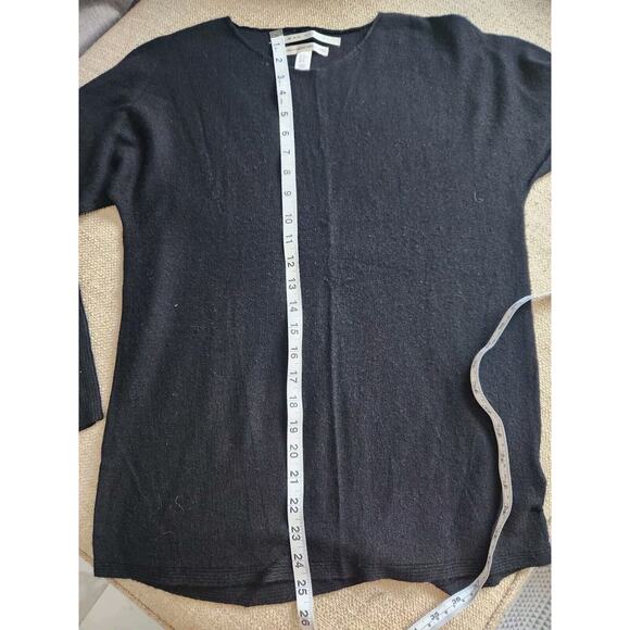 MAX STUDIO Pullover Sweater Womens M 100% Extra Fine Merino Wool Knit Top Black - Picture 7 of 8